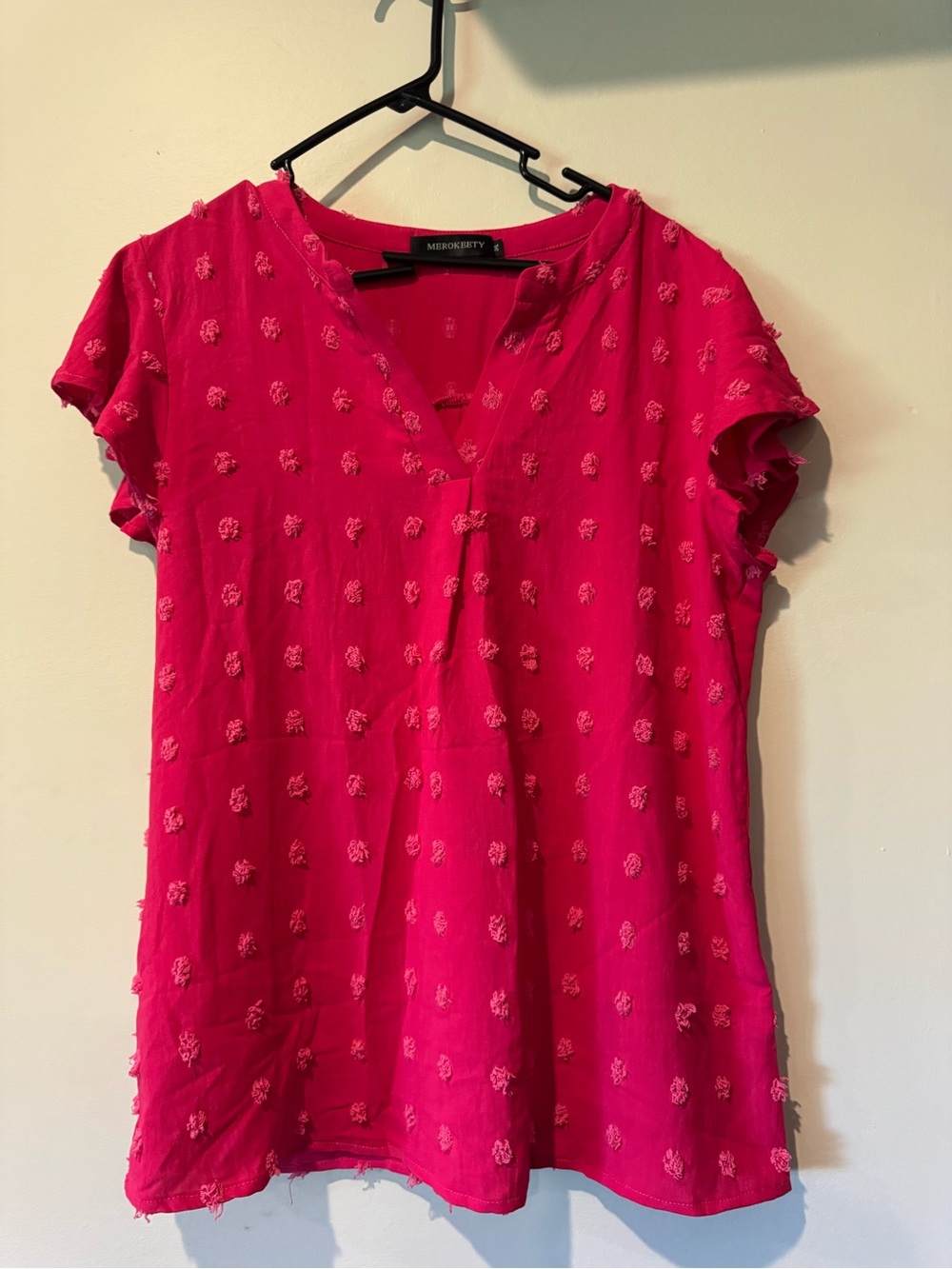 MinkoffETTY Fuchsia Short-Sleeve V-Neck Top
